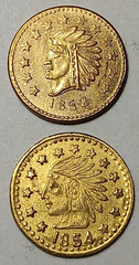 1852 AND 1854 CALIFORNIA GOLD TOKENS/FANTASIES