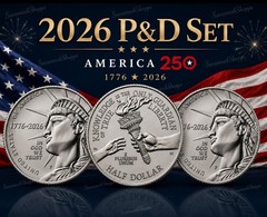 2026 P&D US Half Dollar 2 Coin Set – Free 2025 US Penny With Each Purchase