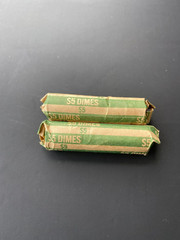 (2) $5.00 ROLL 90% SILVER DIMES COINS US MINTED $10.00 TOTAL NO JUNK PRE 1965 3