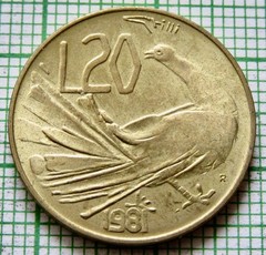 SAN MARINO 1981 20 LIRE, Bird UNC km# 120 yes we do combine postage