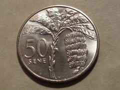 1974 Samoa coin BANNANA TREE 50 Sene Uncirculated nice large coin