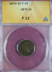 1870 INDIAN CENT ANACS F12