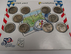 1999 Denver and Philadelphia State Quarter Mint Set In Display Board