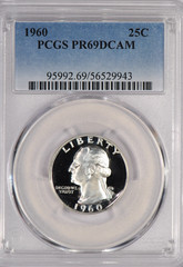 1960 Washington Quarter Proof PCGS PR 69 DCAM PF 69 ULTRA CAMEO