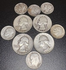 $1.60 Face Vale Junk? Bullion? Pre 1965 90% Silver US Coins Quarters and Dimes
