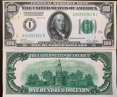 Reproduction 1928 Federal Reserve Note Set $5 -$10,000 Complete Set 9 Notes