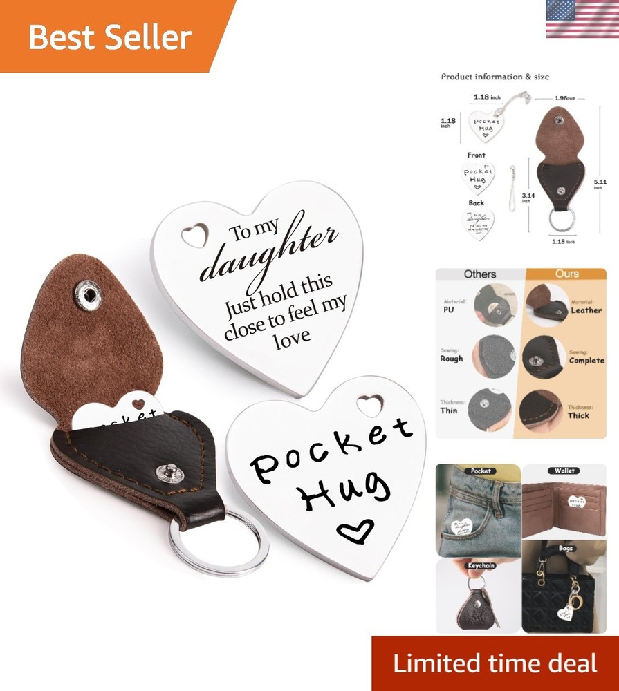 Meaningful Pocket Hug Token & Keychain – Emotional Connection Gift for Daughters