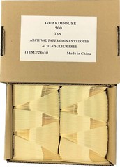 2×2 Paper Coin Envelopes Safe Archival Storage Box 500 Acid Free Manilla Color