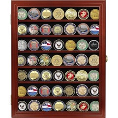 Military Challenge Coin Display Case Wall Mount Cabinet Poker Chips Holder Di…
