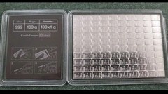 Valcambi Silver Bar 100g 100×1 Gram CombiBar with Assay Card
