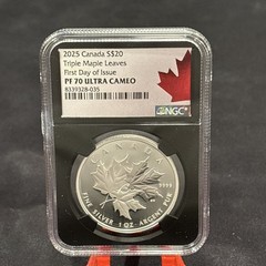 2025 Canada Triple Maple Leaf 1 oz Silver Gem Proof with NGC PF70 UC FDOI