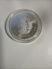 2 Troy Ounces Mexican Aztec Calendar Coin Silver.999. In Capsule.