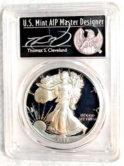 1989 S PCGS PR70 DCAM SILVER EAGLE DOLLAR PERFECT THOMAS CLEVELAND POPULATION 2