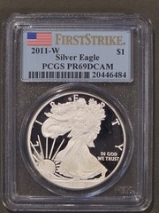 2011-W West Point 1 Oz American Silver Eagle Proof PCGS PR69 DCAM First Strike
