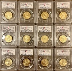 2008 P & D Pos. A & B PCGS SP68 Presidential Dollar Satin Finish 12 Coin Set!