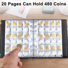 Coin Storage Book Collection, 480 Pockets Album Folder Holder for Penny Quarters