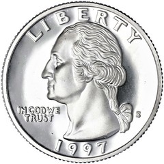 1992-1998 S Washington Quarters 90% Silver Gem DCam Proof Run 7 Coin Set