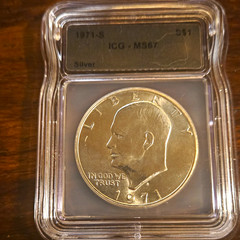1971-S San Francisco Eisenhower $1 Silver 0.4 Business Strike ICG MS67