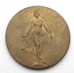 Antique John Pinches London Bronze Prize Medal – Victory with Palm – 26mm. BB1