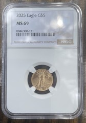 2025 Gold Eagle 1/10 $5 NGC MS69