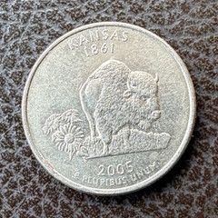 2005-P Kansas State Quarter 25C Business Strike “Kansas 1861” Buffalo Design
