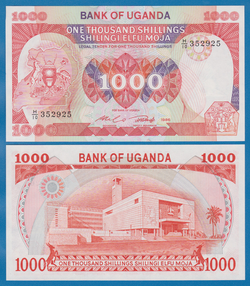 Uganda 1000 Shillings P 26 1986 UNC