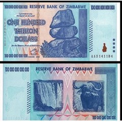 ⭐️AUTHENTIC ZIMBABWE 100 TRILLION DOLLARS 2008 AA SERIES P91 UNC UV PASSED COA