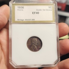 PCGS EF40 BN 1936 Lincoln Wheat 1C Doubled Die Obverse FS-014 = Now FS101 Type 1