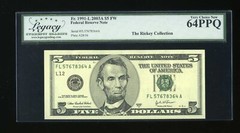DBR 2003-A $5 San Francisco Fr. 1991-L Legacy 64 PPQ Serial FL57678364A