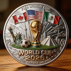 FIFA World Cup 2026 USA Canada Mexico Commemorative Coin Fans Collectible Medal