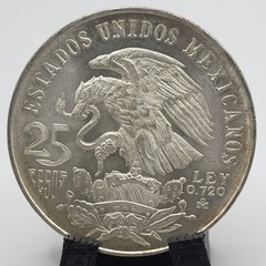 1968 Mexico Silver 25 Pesos BU Condition Coin Olympics, 0.72 Silver