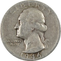 1946 S Washington Quarter Circulated Silver 25c Coin Collectible