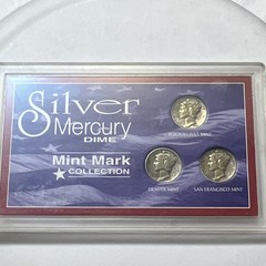 Silver Mercury Dime Collection Denver San Francisco Philadelphia Mint Marks