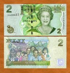 FIJI, 2 dollars, ND (2011) P-109b, QEII, UNC