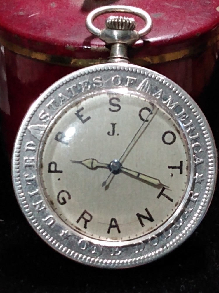 1896 Morgan Silver Dollar UNIQUE Pocket Watch 13 Jewels Swiss Movement