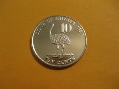 1997 Eritrea Coin OSTRICH 10 cents uncirculated beauty Africa ebayship