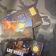 Karatsbars Gold Bullion 0.4g 999.9 Notre-Dame de Paris Las Vegas Bar & Round