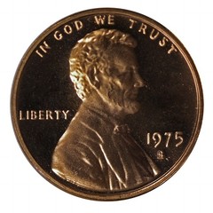 1975 -S Lincoln Memorial Cent Gem Proof Single Coin