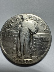 1926 S Standing Liberty Quarter – Fine – 90% Silver 25 Cents – Scarce Date