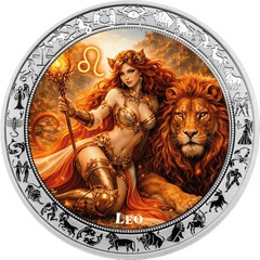 2026 Ghana 5 Cedis Zodiac Goddess Leo 1 oz Silver Proof Colorized Coin