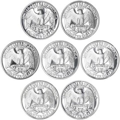 1992-1998 S Washington Quarters 90% Silver Gem DCam Proof Run 7 Coin Set
