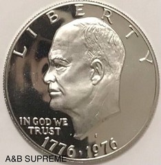 1976 S EISENHOWER TYPE 2 DOLLAR STUNNING GEMS CLAD PROOF BICENTENNIAL