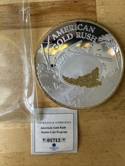 American Gold Rush Jumbo Coin COA Copper with Silver & Gold Plate