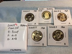 2008 – John Q. Adams $1 Golden Dollar 5-coin Set (S, P, P, D, D)