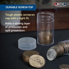 BCW Coin Tubes for Half Dollars – 10ct | Holds Kennedy Half Dollar | Durable Pla