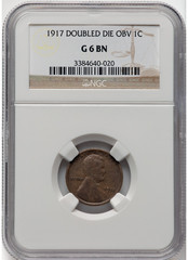 1917 DDO-001 FS-013(FS-101) Doubled Die Obverse Lincoln Wheat Cent *NGC G6 Good*