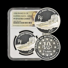 FRANCE. 1996, 1.5 Euro, Silver – NGC PF69 – Top Pop🥇 Goya, La Maja Vestida