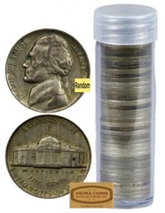 Roll of 40 Wartime 35% Silver Jefferson Nickel 1942-1945, $2 Face Value – #B422