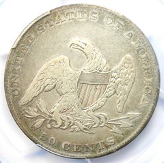 1836 Reeded Edge Capped Bust Half Dollar 50C – PCGS VF Details – Key Date!