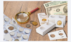 Coin Collecting Starter Kit Loupe Coin Flips Holders Gloves Box Set
